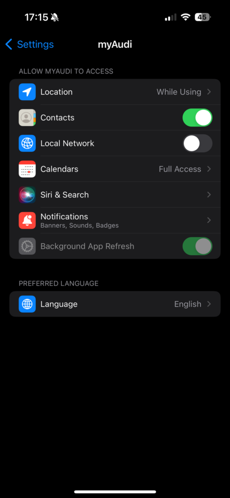 myAudi App Not Connecting to Car